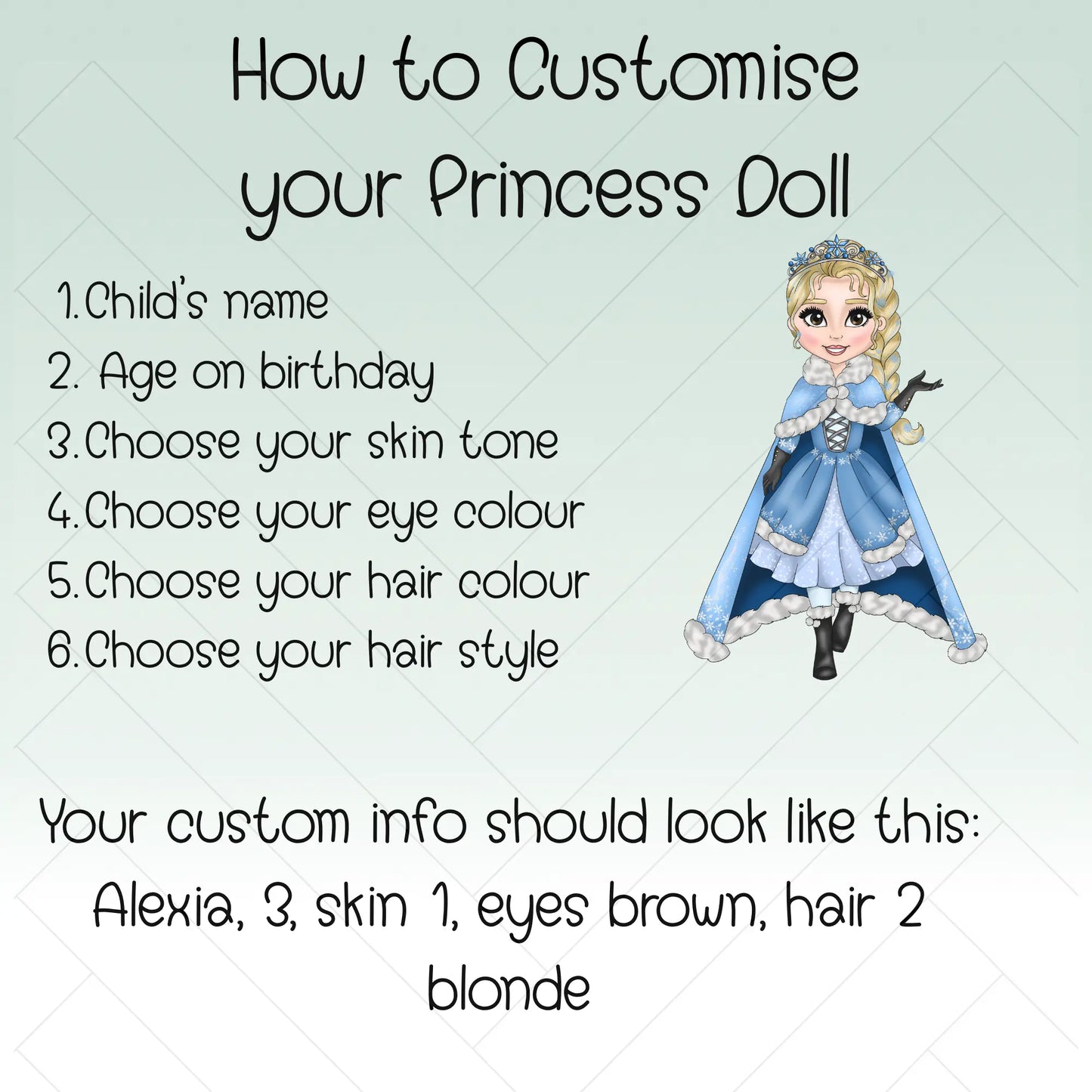 Princess birthday t-shirt, princess tee with name, Blue princess top, girls birthday gift, custom princess