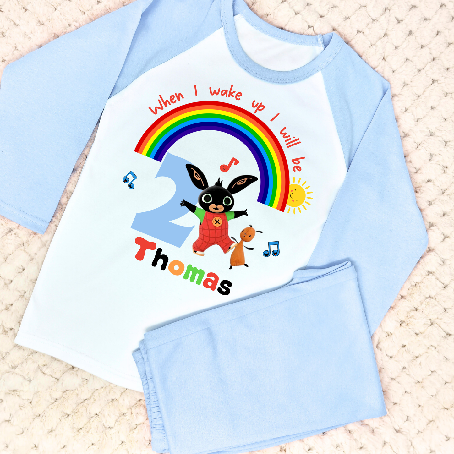 Bing Bunny Birthday Pyjamas - Personalised Bing Bunny for Boys, When i wake up Bing bunny, bing bunny birthday pyjamas, pajamas bing bunny, cbeebies birthday pjs