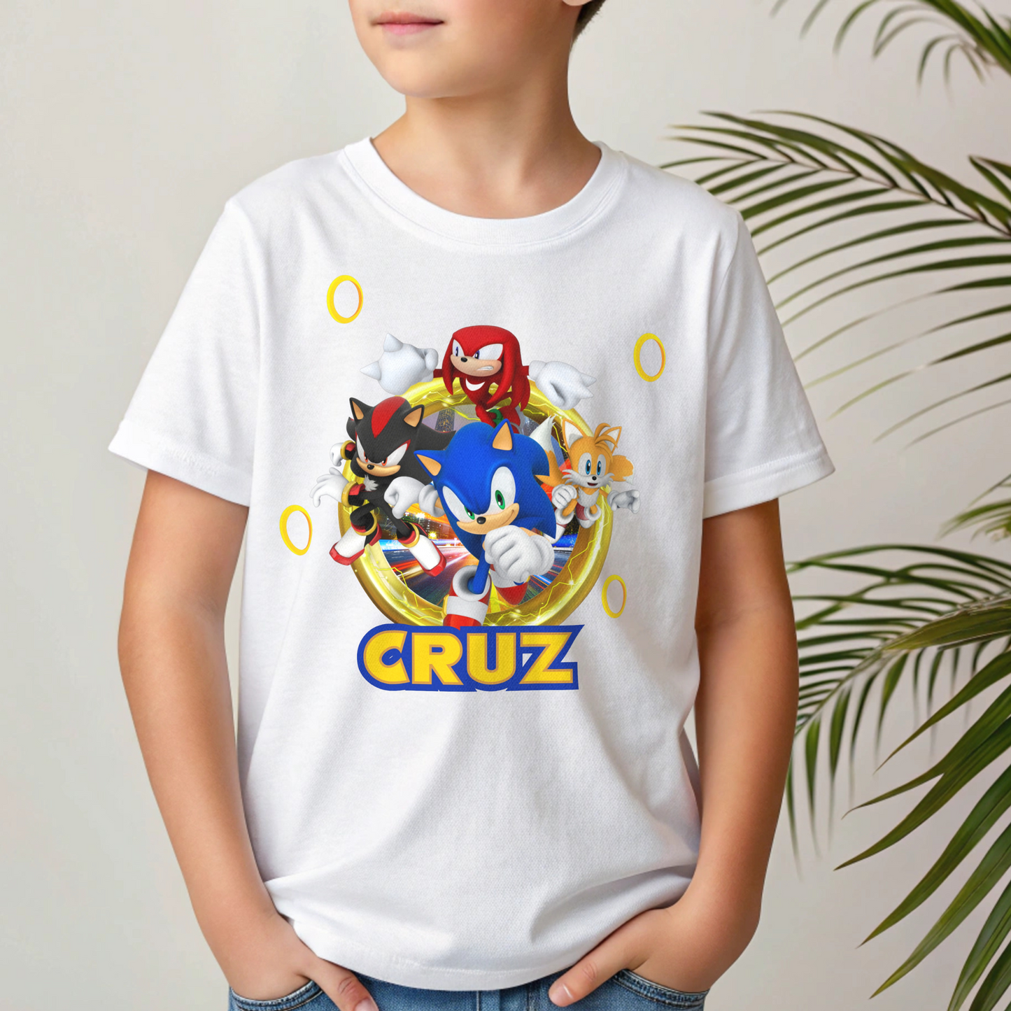 Sonic personalised t-shirt, gamers tshirt with, sonic with name, custom boys sonic shirt, personalised sonic