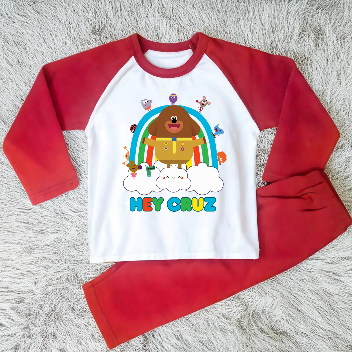 Hey Duggee personalised pyjamas, hey duggee pjs with name, boys hey duggee pajamas, Everyday hey duggee pjs custom