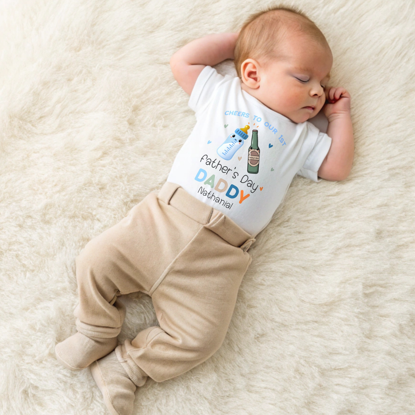 Father's Day outfit, 1st Father's Day, 1st Fathers day sleepsuit, boys fathers day outfit, personalised fathers day gift from baby