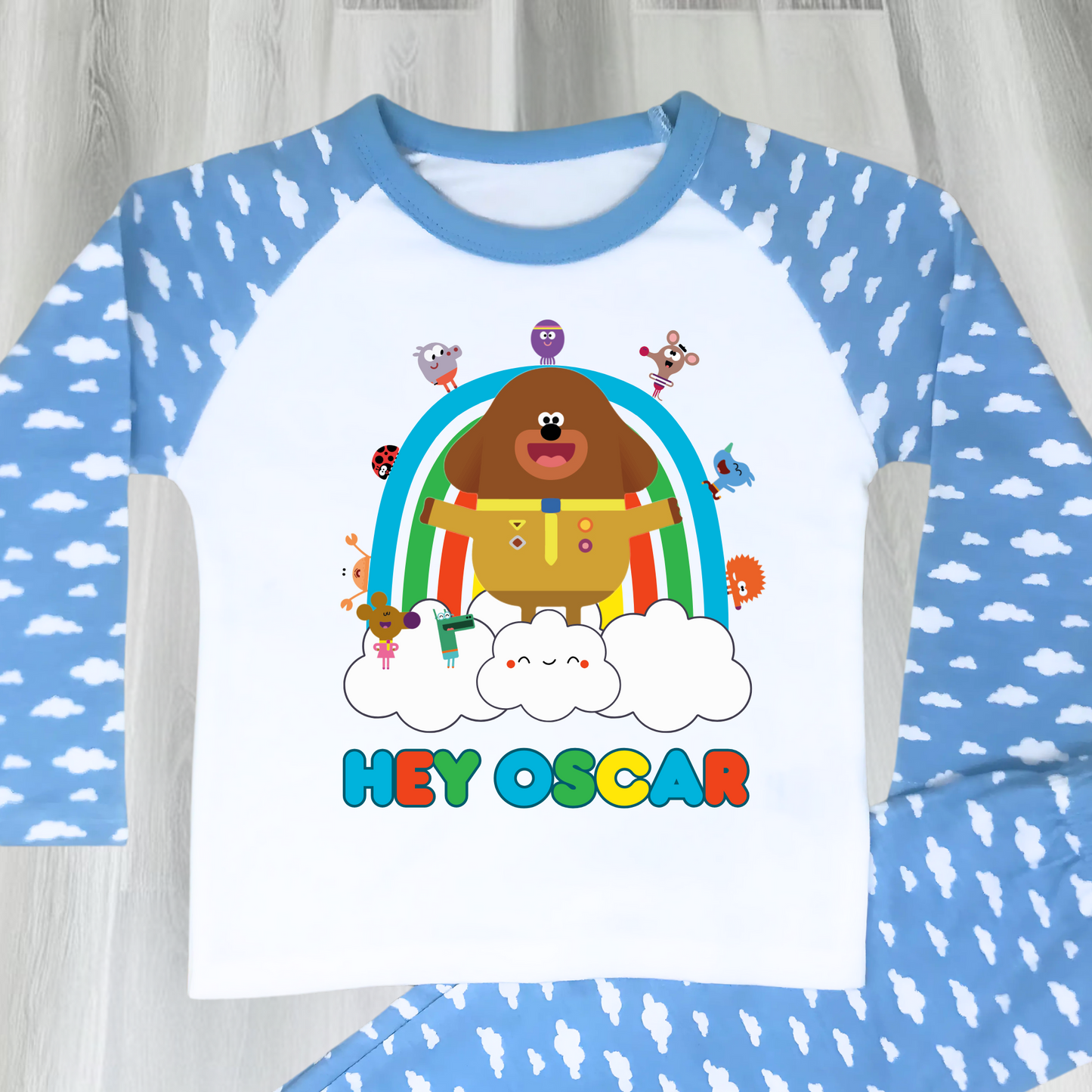 Hey Duggee personalised pyjamas, hey duggee pjs with name, boys hey duggee pajamas, Everyday hey duggee pjs custom