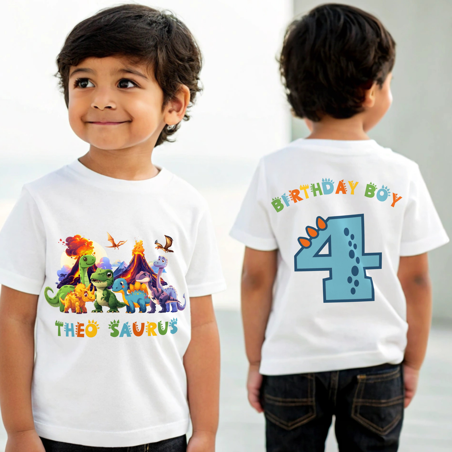 Dinosaur birthday t-shirt, boys personalised dinosaur, birthday dinosaur, dinosaur birthday shirt, dino birthday name age