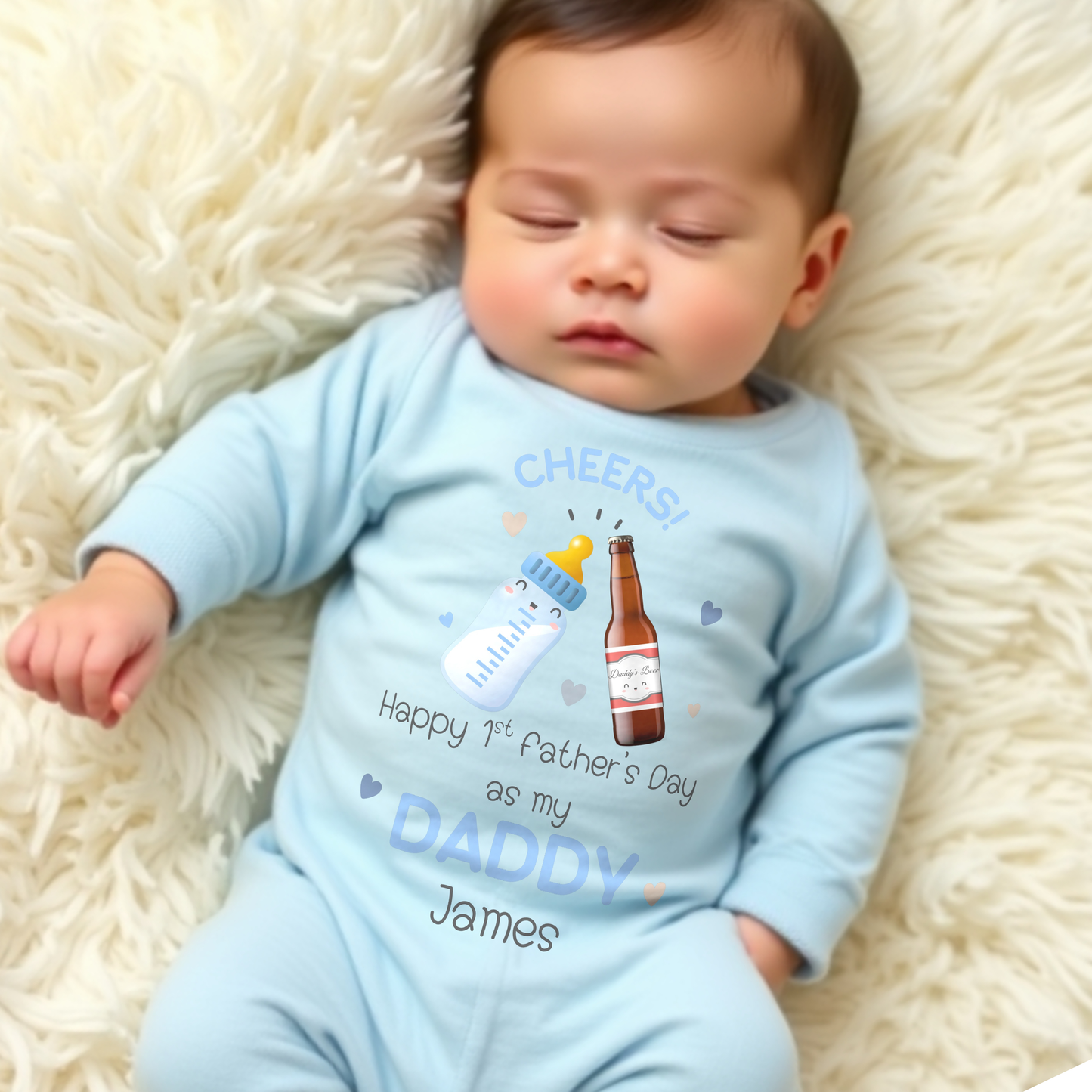 Father's Day outfit, 1st Father's Day, 1st Fathers day sleepsuit, boys fathers day outfit, personalised fathers day gift from baby