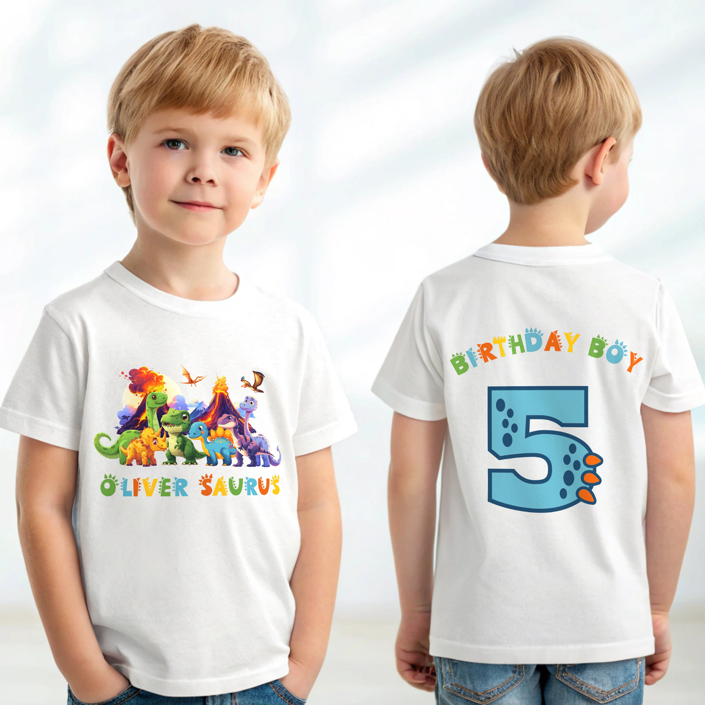 Dinosaur birthday t-shirt, boys personalised dinosaur, birthday dinosaur, dinosaur birthday shirt, dino birthday name age