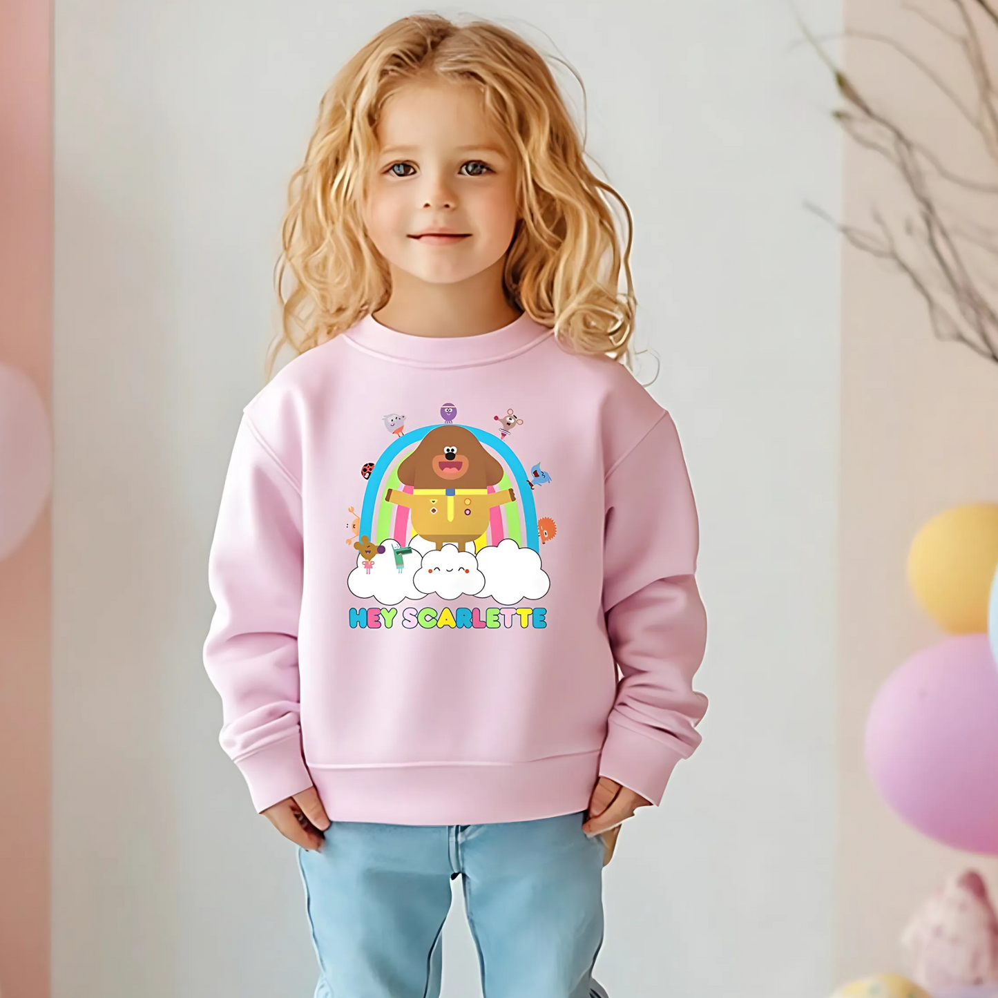 Hey Duggee personalised sweatshirt, hey duggee jumper with name, hey duggee swearshirt, girls birthday outfit