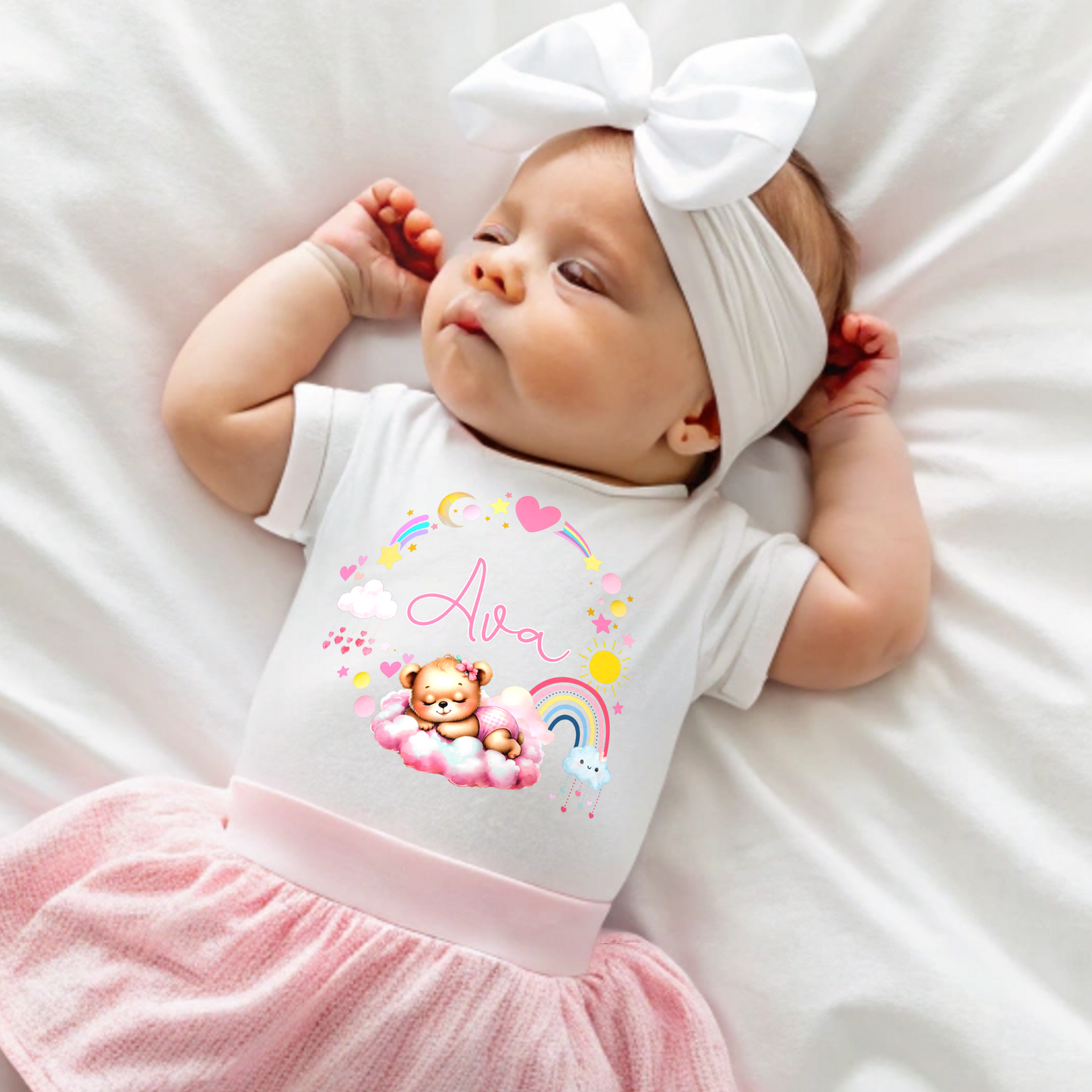 personalised baby outfit, new arrival gift, new baby girl, personalised baby girl, coming home outfit