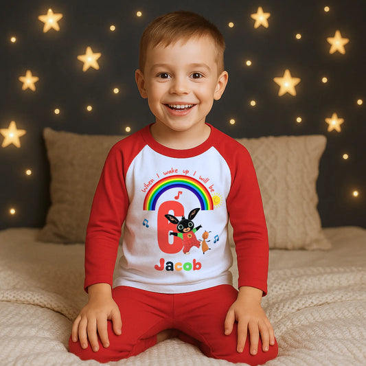 Bing Bunny Birthday Pyjamas - Personalised Bing Bunny for Boys, When i wake up Bing bunny, bing bunny birthday pyjamas, pajamas bing bunny, cbeebies birthday pjs