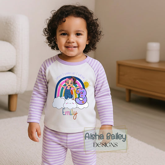 Ms Rachel Birthday Pyjamas, Personalised Ms Rachel Birthday Pjs, When I Wake up I Will be Ms Rachel, Ms Rachel birthday pyjamas, personalised ms rachel birthday pjs