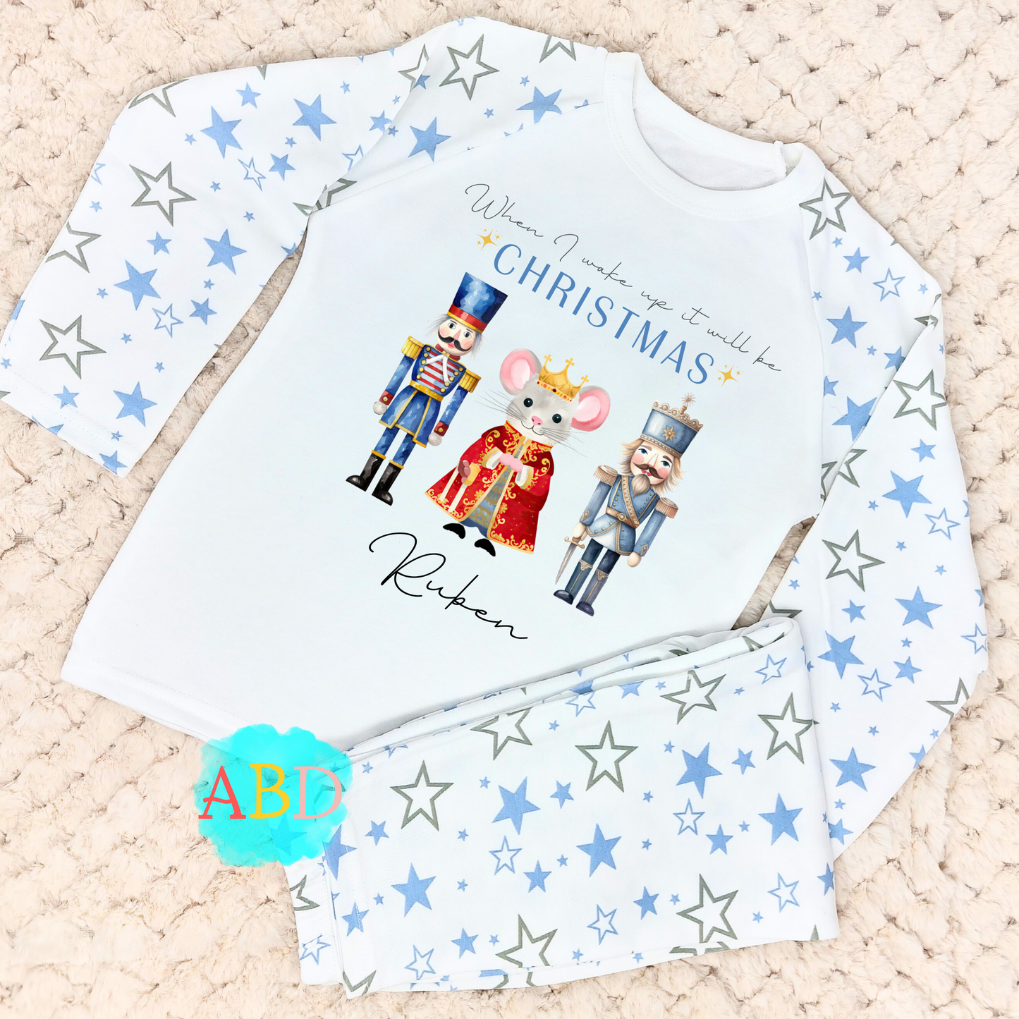 boys Nutcracker Christmas pyjamas with personalisation