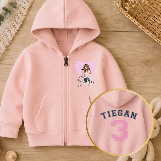 Girls Personalised Taylor Swift Hoodie - Little Swifie Edition AishaBaileyDesigns