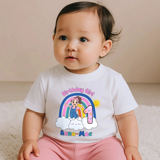 Personalised Ms Rachel Birthday T-shirt for Girls - any name and age AishaBaileyDesigns