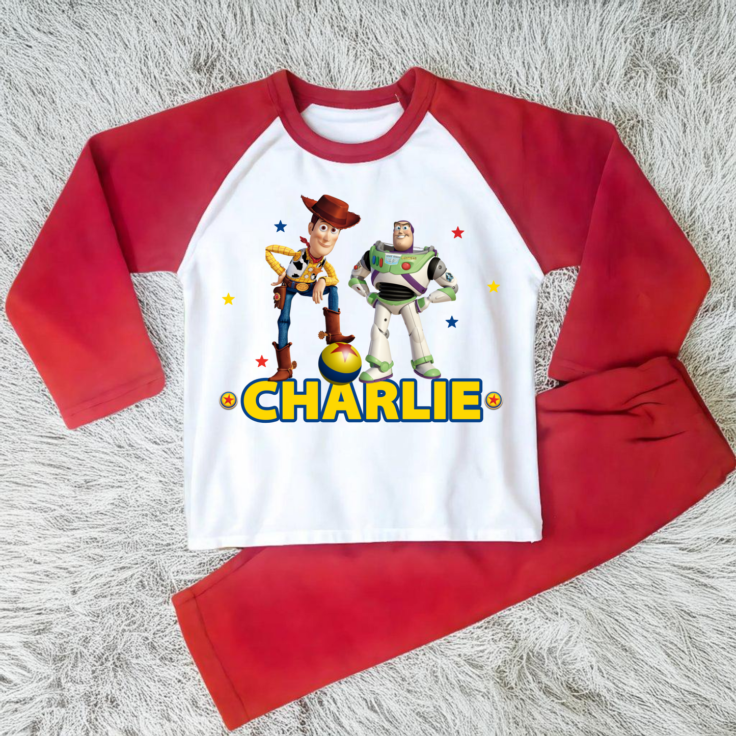 Toy Story Personalised Pyjamas - Boys' Buzz & Woody PJs, Toy story pajamas, Toy story with name, personalised Buzz and Woody, Buzz and Woody birthday