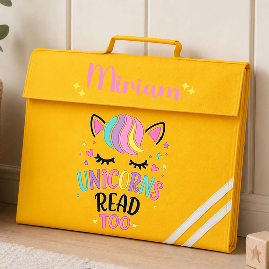 Personalised Back to School Book Bag for Girls | Custom Kids Unicorn Bag AishaBaileyDesigns