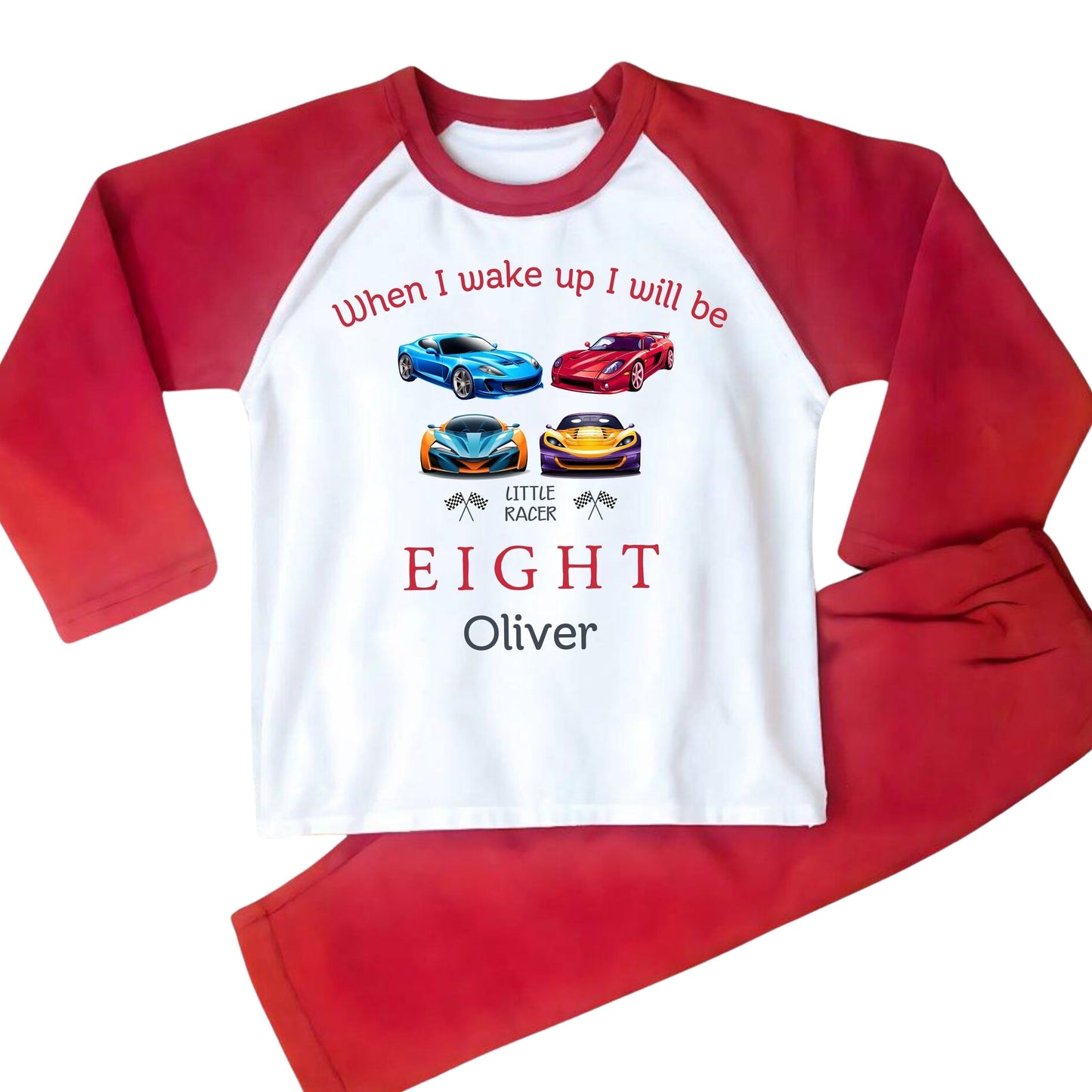 Race Car Birthday Pyjamas | Personalised Boys' Sportscar Racer PJs, Car Birthday pyjamas, two fast pjs, hot wheels birthday pyjamas, boys sportscar pyjamas