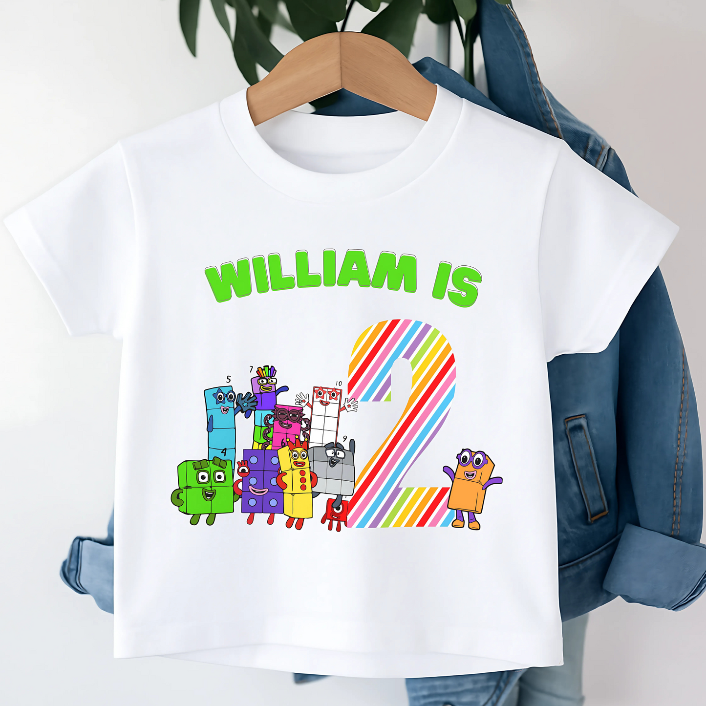 numberblocks birthday t-shirt, custom name shirt, number blocks, personalised numberblocks, Numberblocks with name, custom name tee