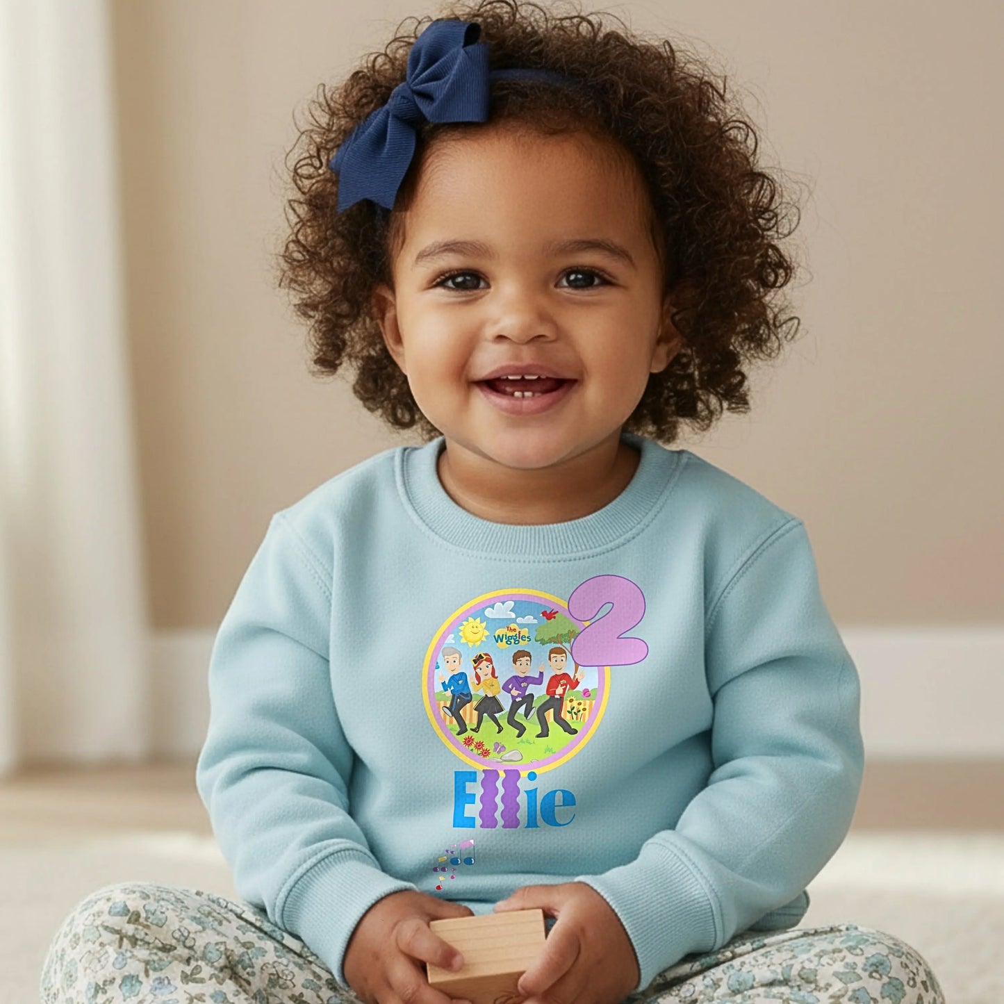 Personalised Wiggles Birthday Sweatshirt - Custom name and age Wiggles birthday sweatshirt for girls