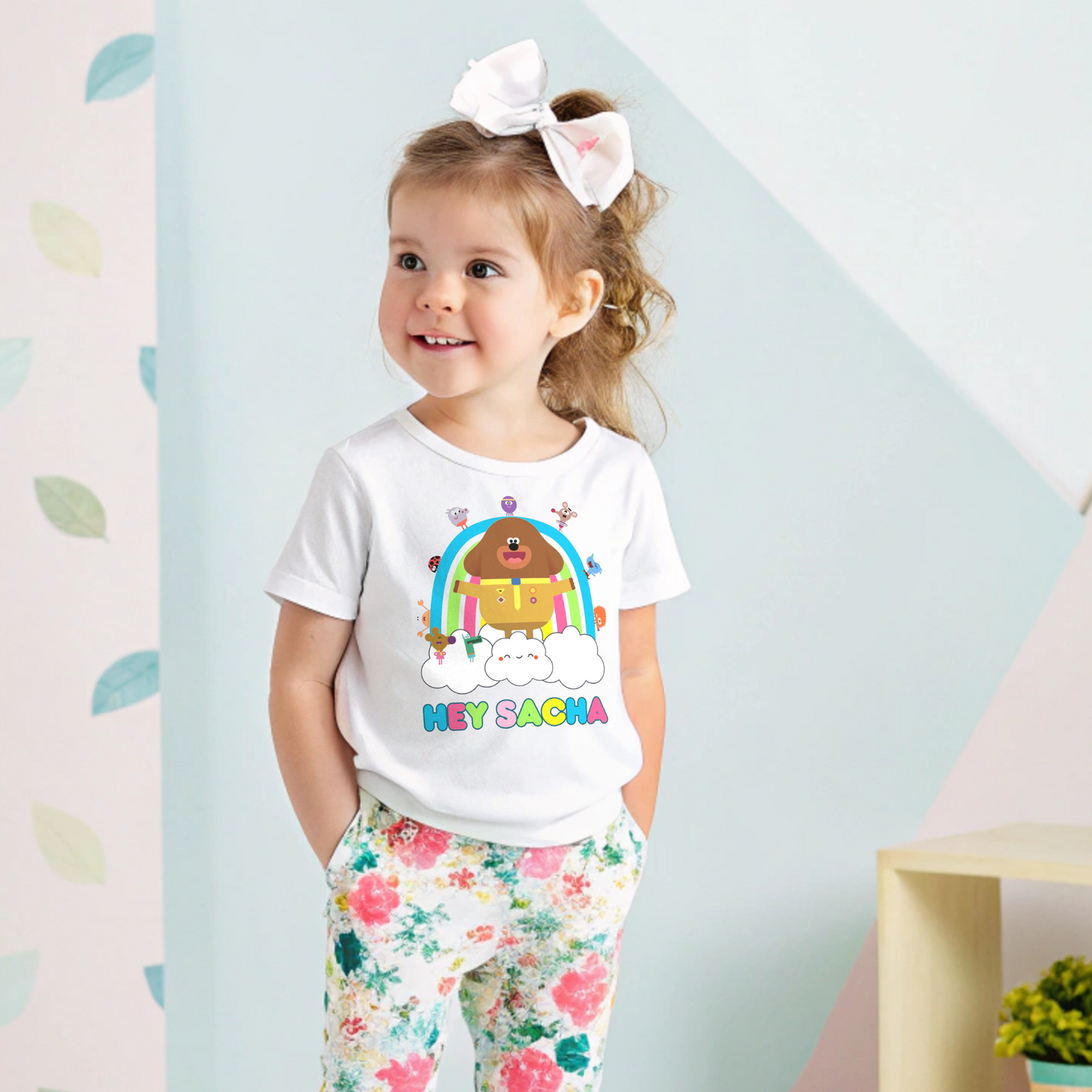 Hey Duggee personalised t-shirt, girls hey duggee shirt, custom hey duggee top, duggee tshirt with name