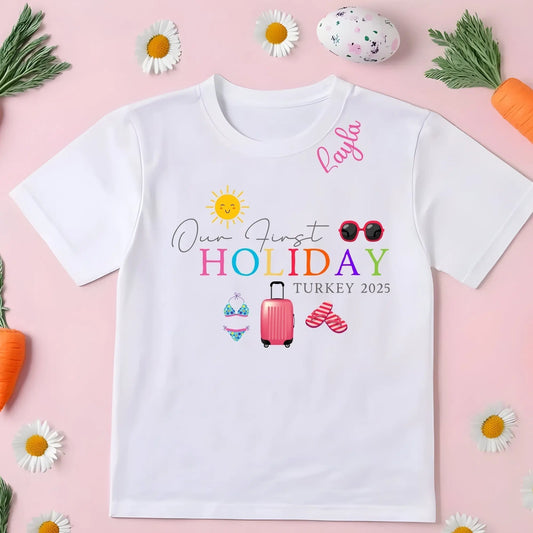 Family Vacation Shirt - Personalised Our First Holiday T-Shirt, my first holiday t-shirt, Personalised first holiday outfit