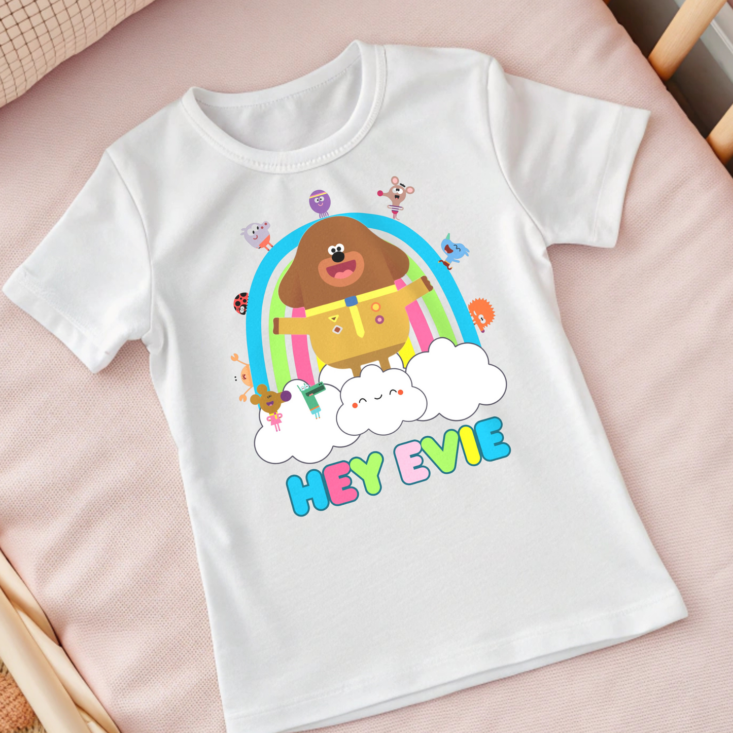 Hey Duggee personalised t-shirt, girls hey duggee shirt, custom hey duggee top, duggee tshirt with name