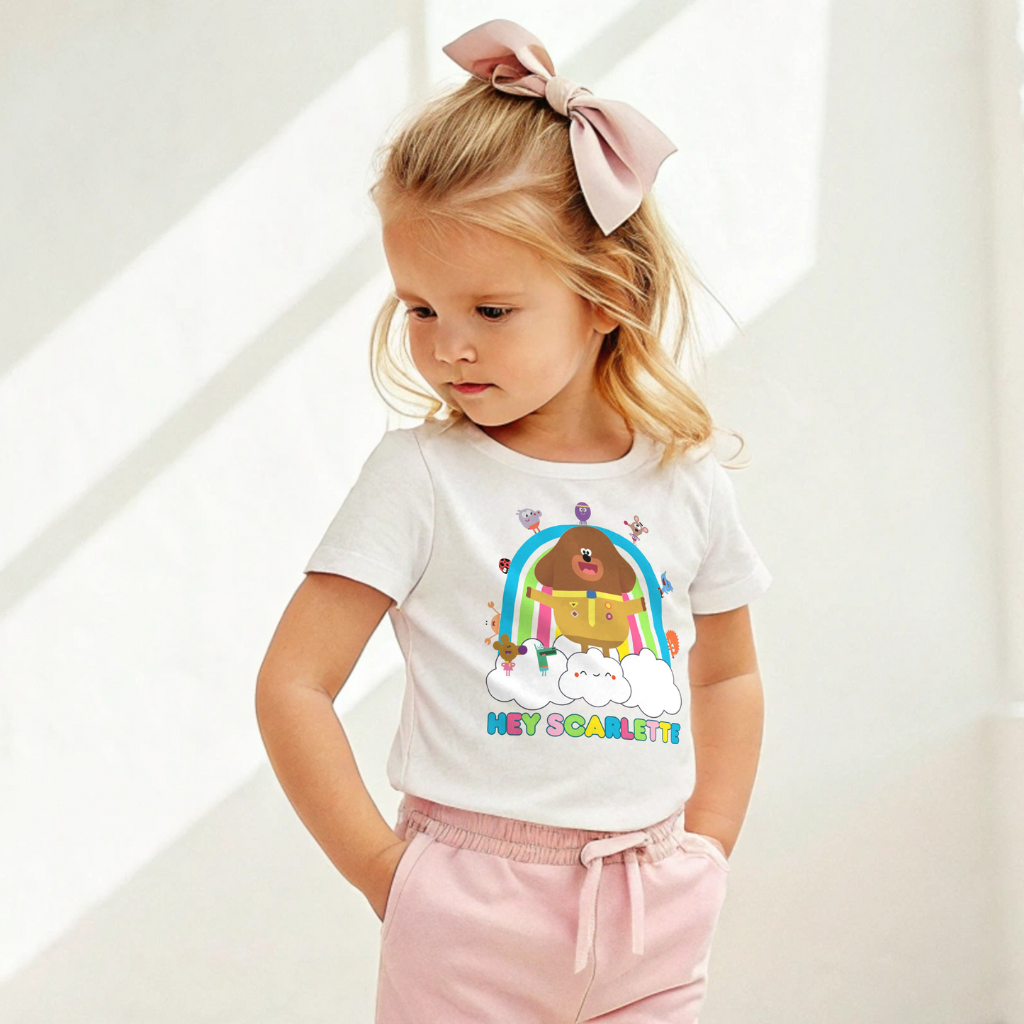 Hey Duggee personalised t-shirt, girls hey duggee shirt, custom hey duggee top, duggee tshirt with name