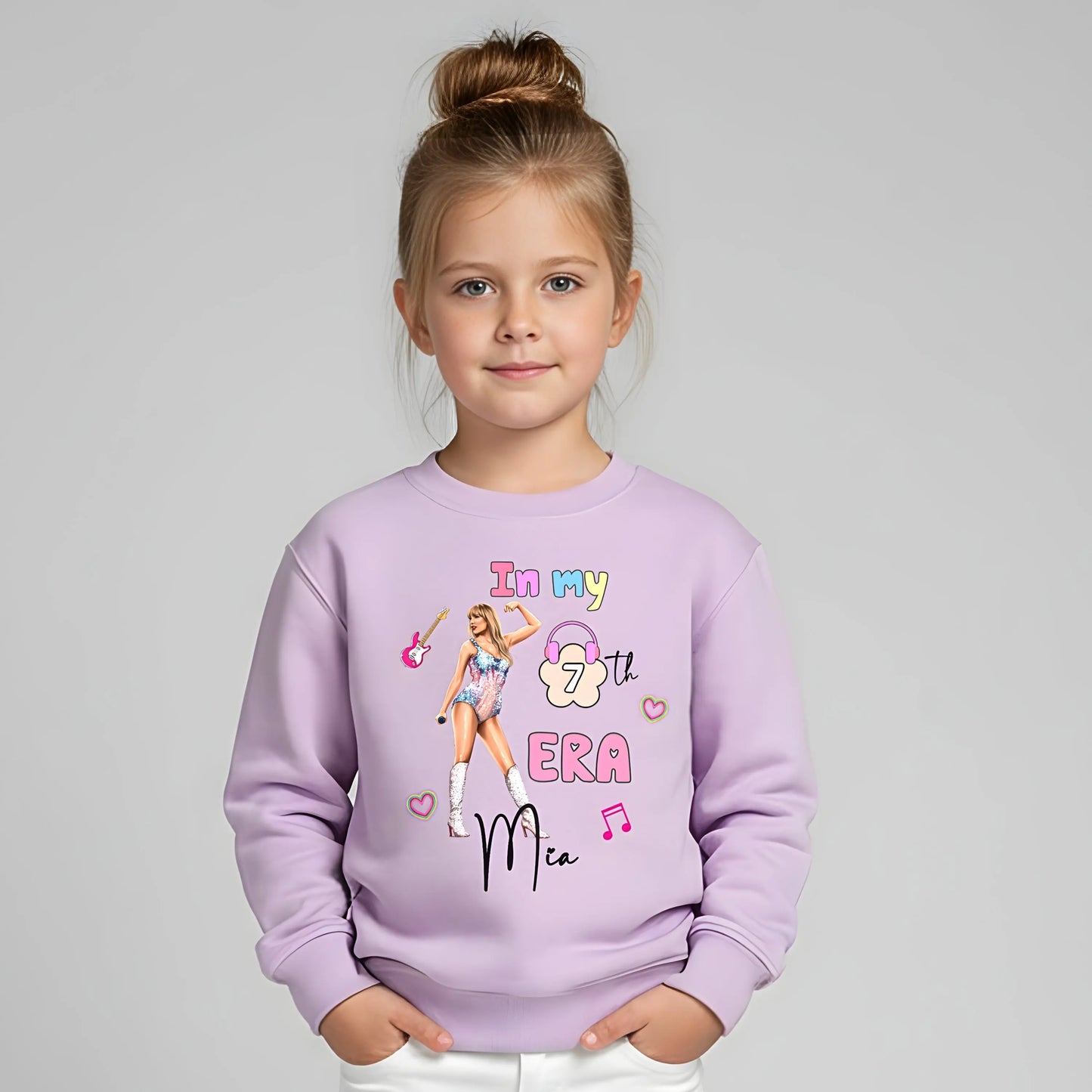 Taylor Swift Birthday Sweatshirt personalised with her custom name making the perfect birthday gift for girls, Little Swifie custom jumper