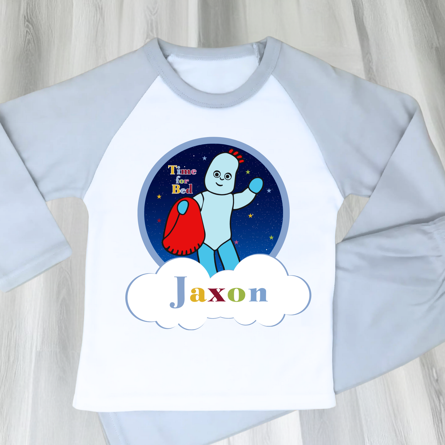 Personalised Iggle piggle pyjamas, boys in the night garden pjs, iggle piggle with name, in the night garden pajamas, boys iggle piggle pjs, iggle piggle birthday gift
