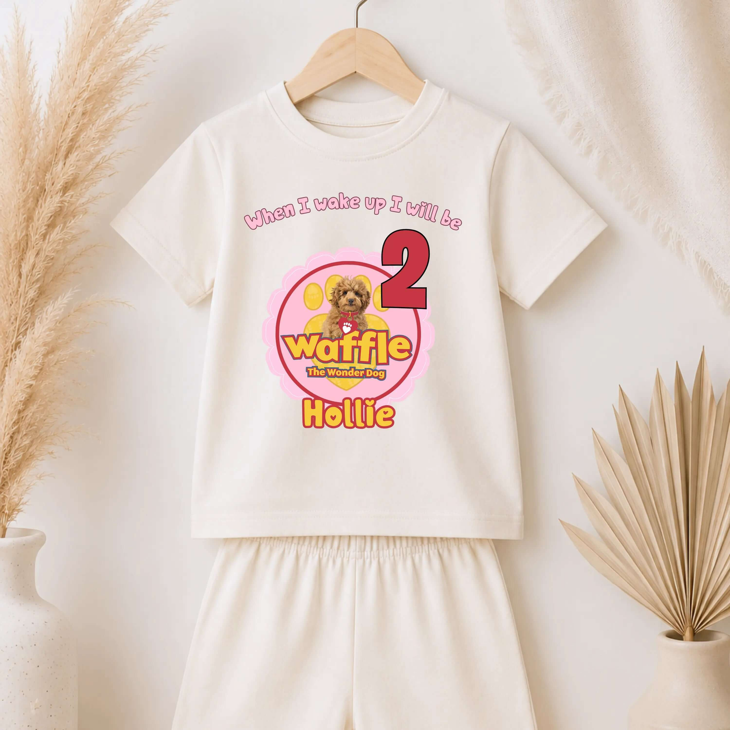 Personalised Waffle Birthday Pyjamas for Girls | Birthday Short Pyjama Set AishaBaileyDesigns