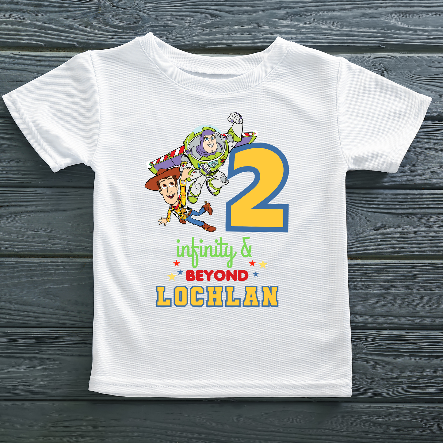 Toy Story birthday t-shirt, 2 infinity and beyond, Buzz and Woody with name, 2nd birthday, Custom Toy Story top