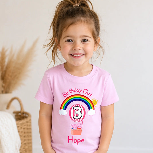 Personalised Peppa Pig Birthday T-shirt for Girls AishaBaileyDesigns