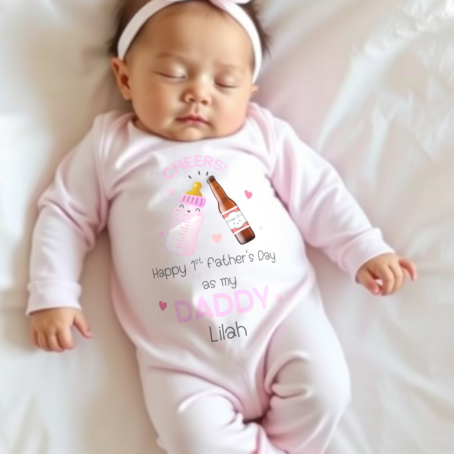 1st Father's Day Sleepsuit, 1st Fathers Day As My Daddy, New Dad Gift, Fathers Day, 1st Fathers Day Babygrow, Sleepsuit Babygrow Bodysuit, Dad