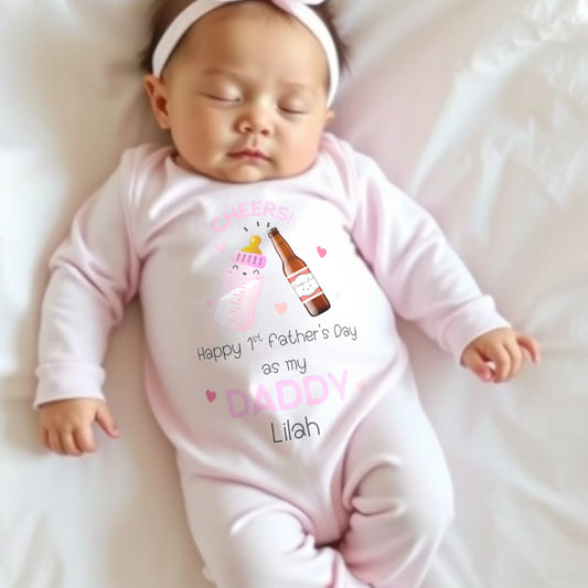 1st Father's Day Sleepsuit, 1st Fathers Day As My Daddy, New Dad Gift, Fathers Day, 1st Fathers Day Babygrow, Sleepsuit Babygrow Bodysuit, Dad