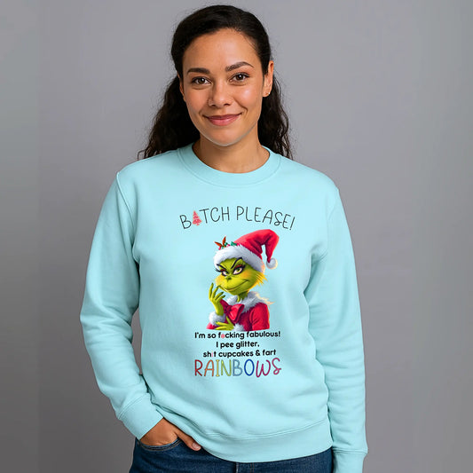 Adults Christmas Sweatshirt: Get festive and funny with this Adults Grinch Funny Sweatshirt. A cozy Christmas pullover with cheeky holiday humor, perfect for parties or gifting.