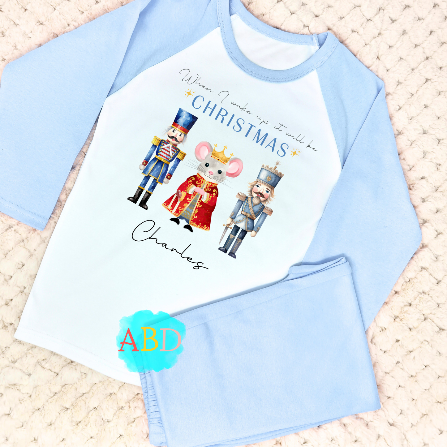 boys Nutcracker Christmas pyjamas with personalisation
