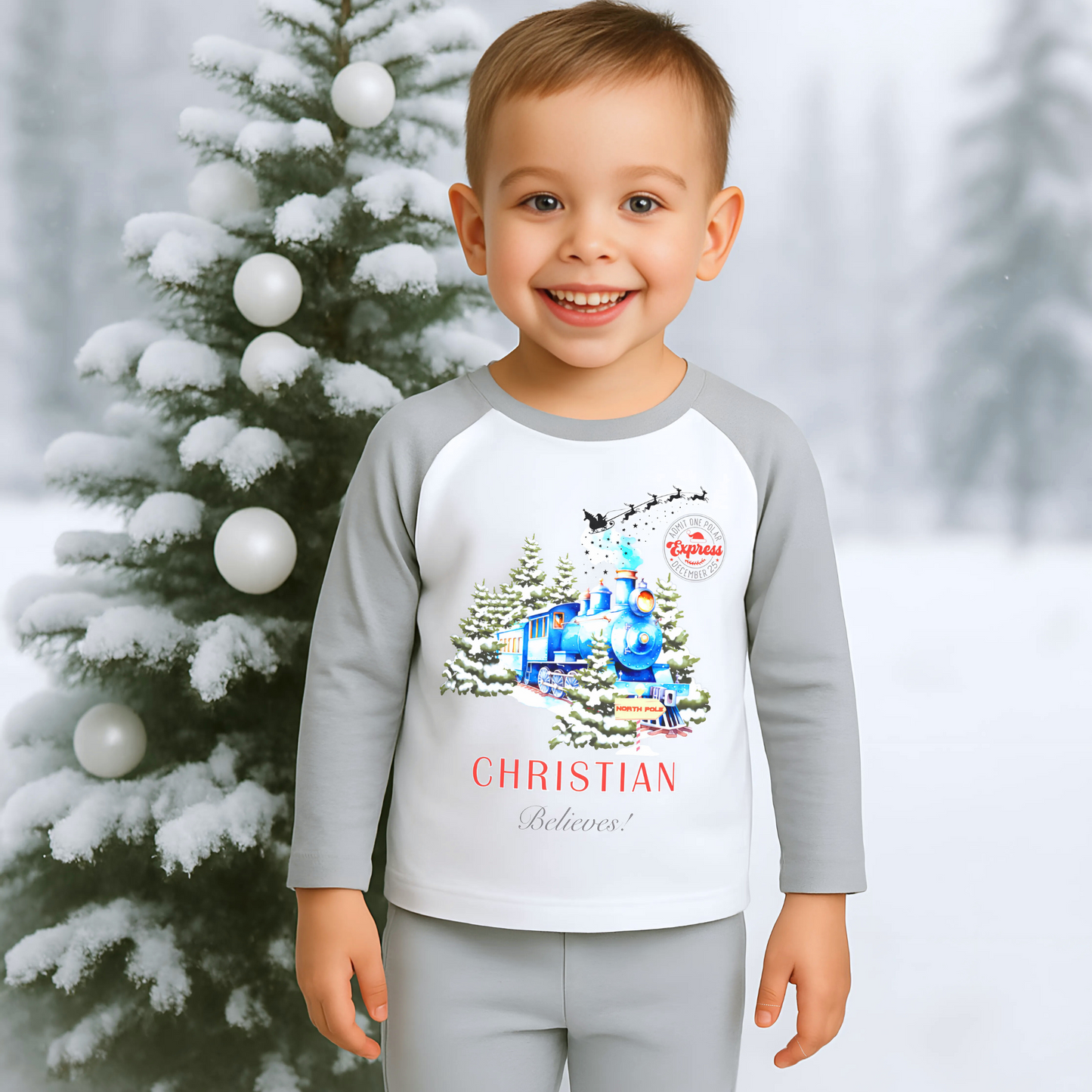 Children's Polar Express Christmas Pyjamas Personalised