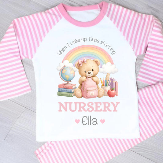 Personalised Starting School Pyjamas | Girls Nursery, Reception & School PJs AishaBaileyDesigns