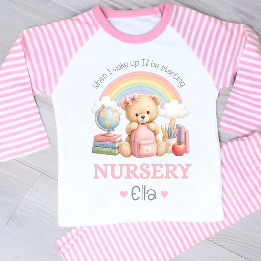 Personalised Starting School Pyjamas | Girls Nursery, Reception & School PJs AishaBaileyDesigns