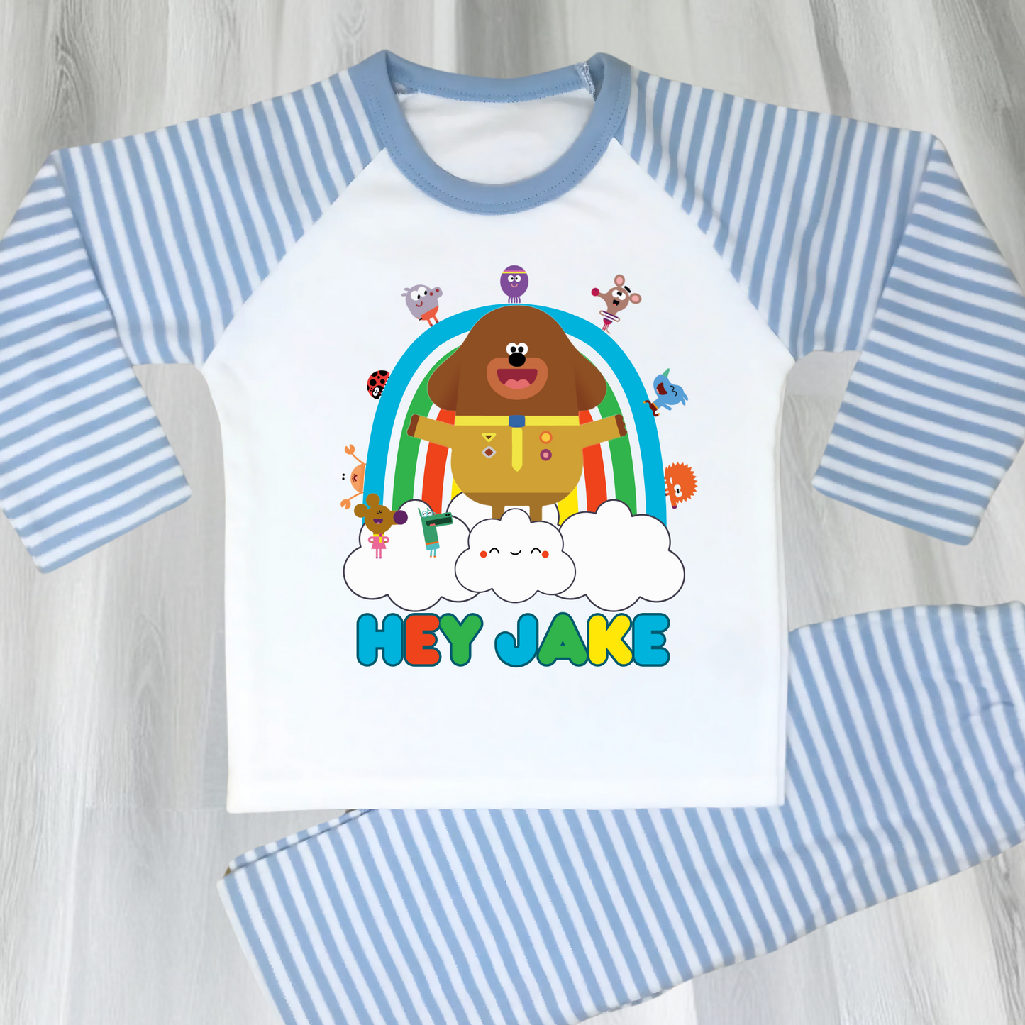 Hey Duggee personalised pyjamas, hey duggee pjs with name, boys hey duggee pajamas, Everyday hey duggee pjs custom