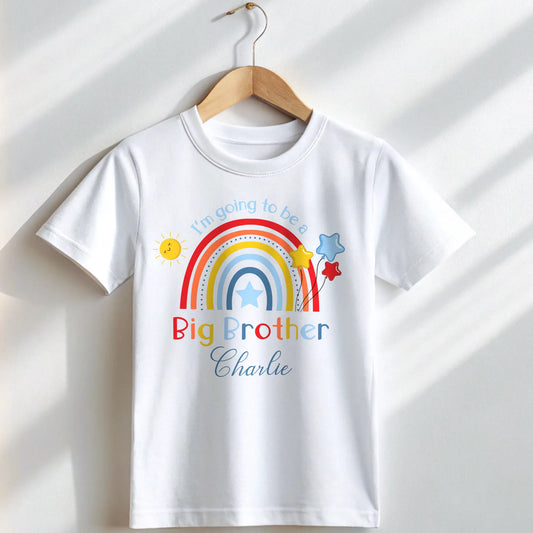 personalised big brother t-shirt, baby announcement, sibling outfit, new baby, promoted to big brother, big sibling outfit