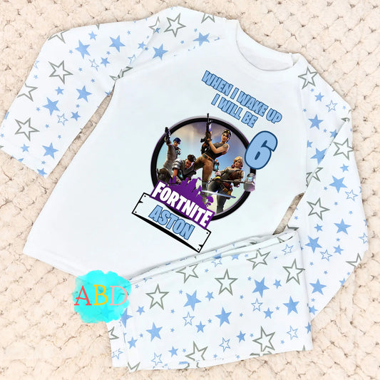 Birthday Pyjamas for Boys: Customised Fortnight Gamers' Birthday PJs