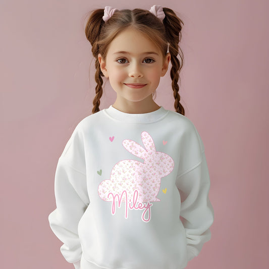 Easter Sweatshirt - Personalised Children's Easter Outfit, matching siblings easter, kids easter top, personalised easter jumper, family matching easter