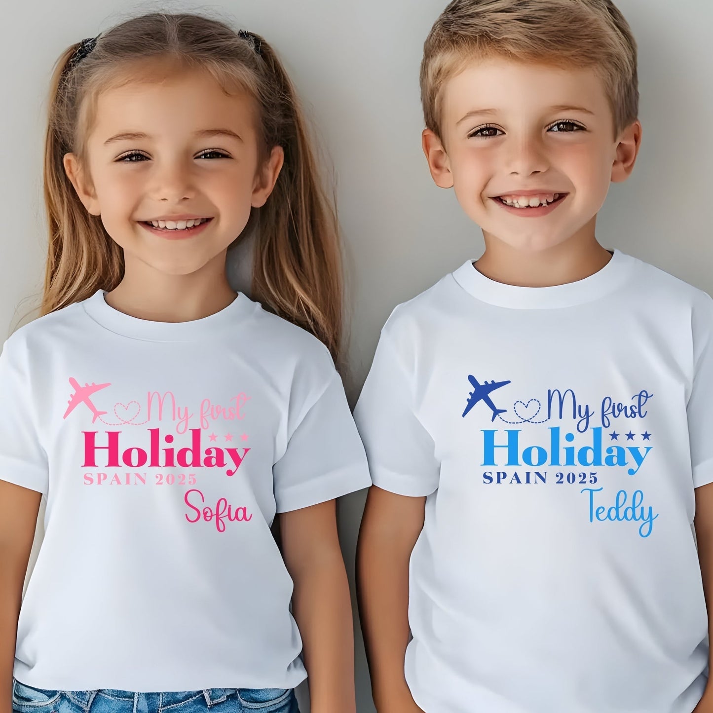 Family Vacation Shirt: Personalised First Holiday T-shirt for kids, Our First Holiday top, First holiday outfit