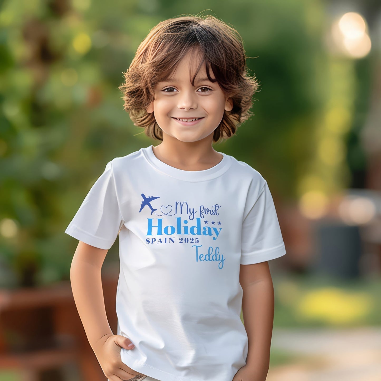 Family VacationFamily Vacation Shirt: Personalised First Holiday T-shirt for kids, Our First Holiday top, First holiday outfit Shirt: Personalised First Holiday T-shirt for kids, Our First Holiday tee