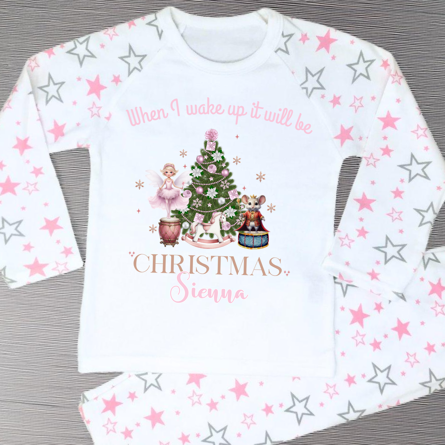 Personalised christmas pyjamas, girls custom name christmas pjs. nutcracker pyjamas, kids christmas gift, family matching christmas