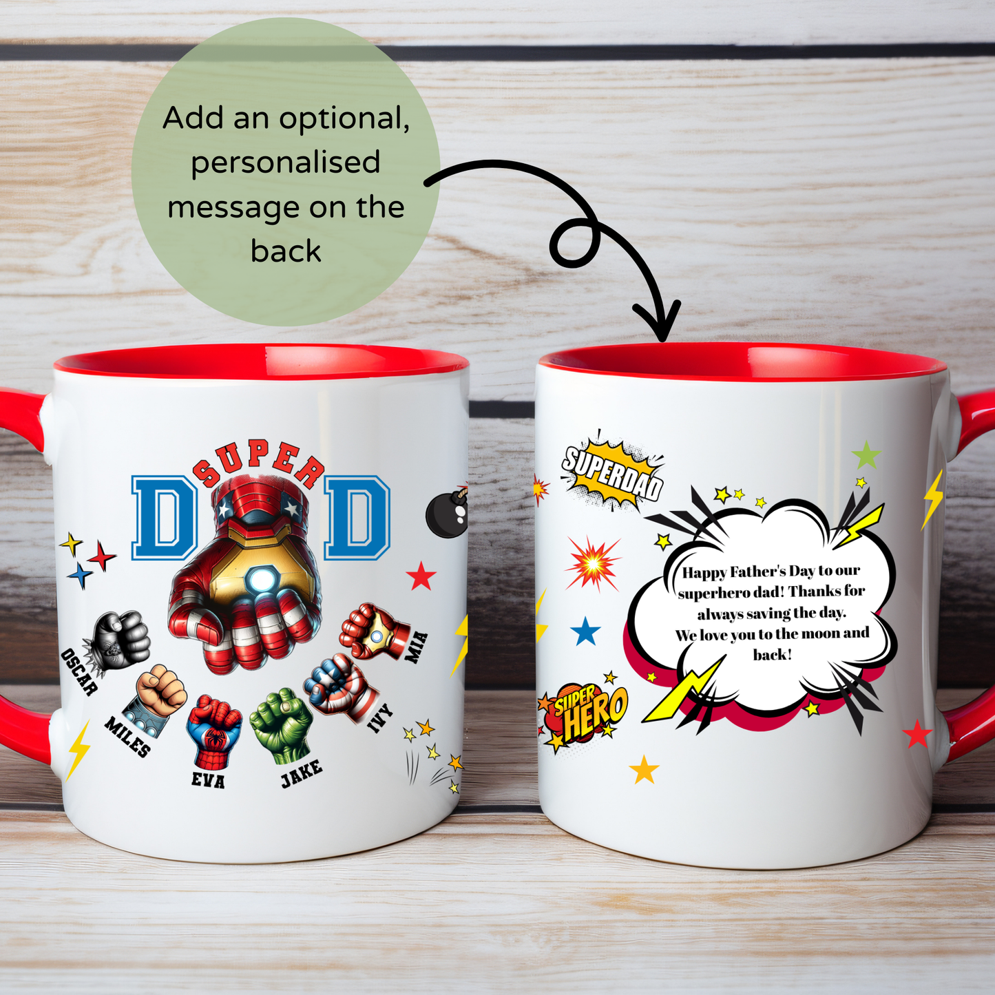 Superhero dad mug, father's day gift, superhero dad cup, super dad gift, dad personalised gifts