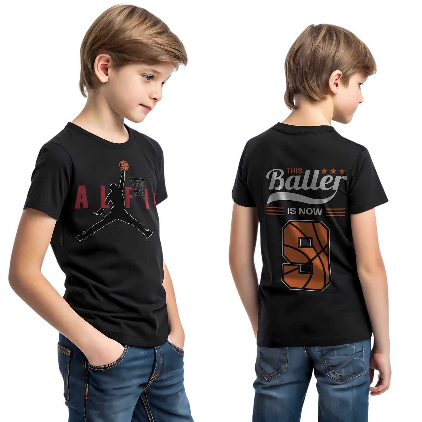 Basketball Birthday T-shirt for Boys' Personalised Basketball Birthday Tee, boys basketball top, boys basketball birthday, custom basketball tee, basketball birthday tshirt