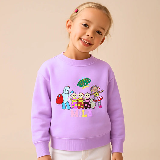 Personalised In the night garden sweatshirt, In the night garden personalised sweatshirt, custom name sweatshirt, custom jumper for girls