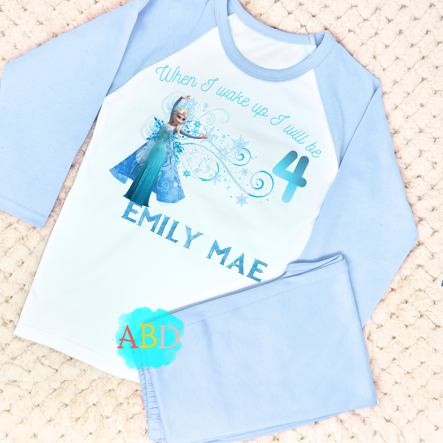 Frozen birthday pyjamas, When i wake up Elsa, Princess Elsa PJS, Frozen elsa pyjamas