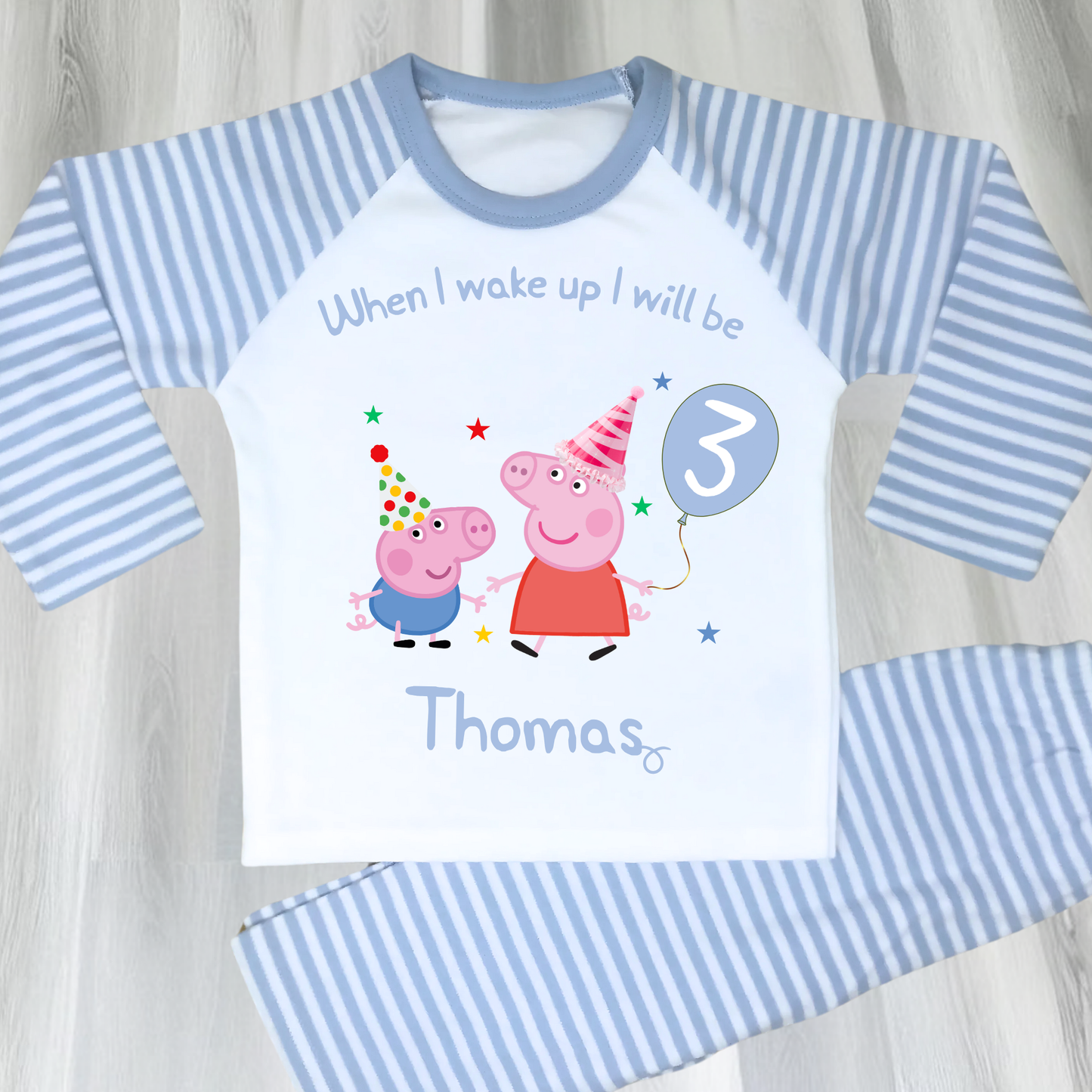 Peppa Pig birthday pyjamas, Peppa Pig Personalised Pyjamas, When I wake Up I'll Be Pj's, Boys Peppa Pig Pjs, Peppa Pig Birthday Gift, Name Pyjamas, Happy Birthday Pjs