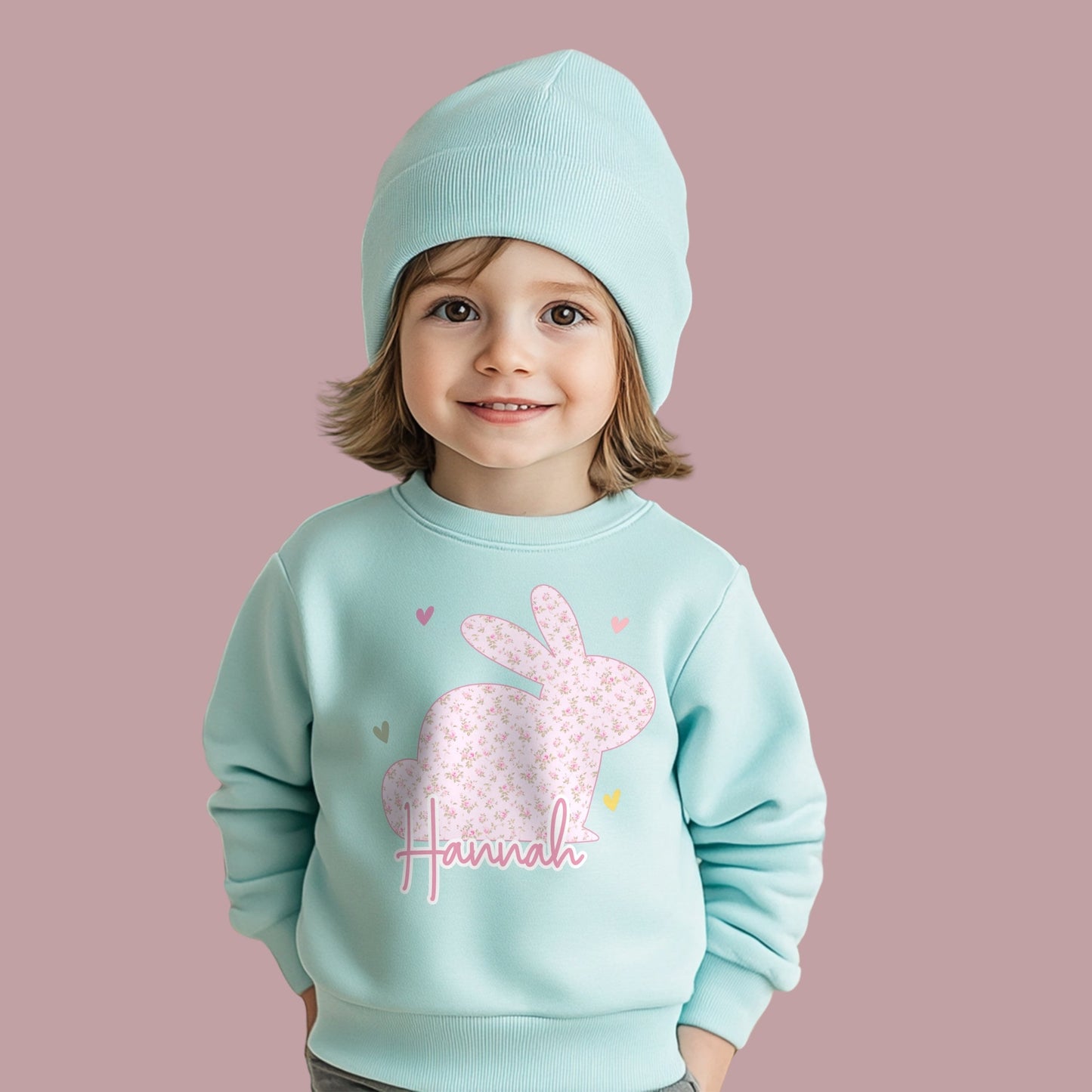 Easter Sweatshirt - Personalised Children's Easter Outfit, matching siblings easter, kids easter top, personalised easter jumper, family matching easter